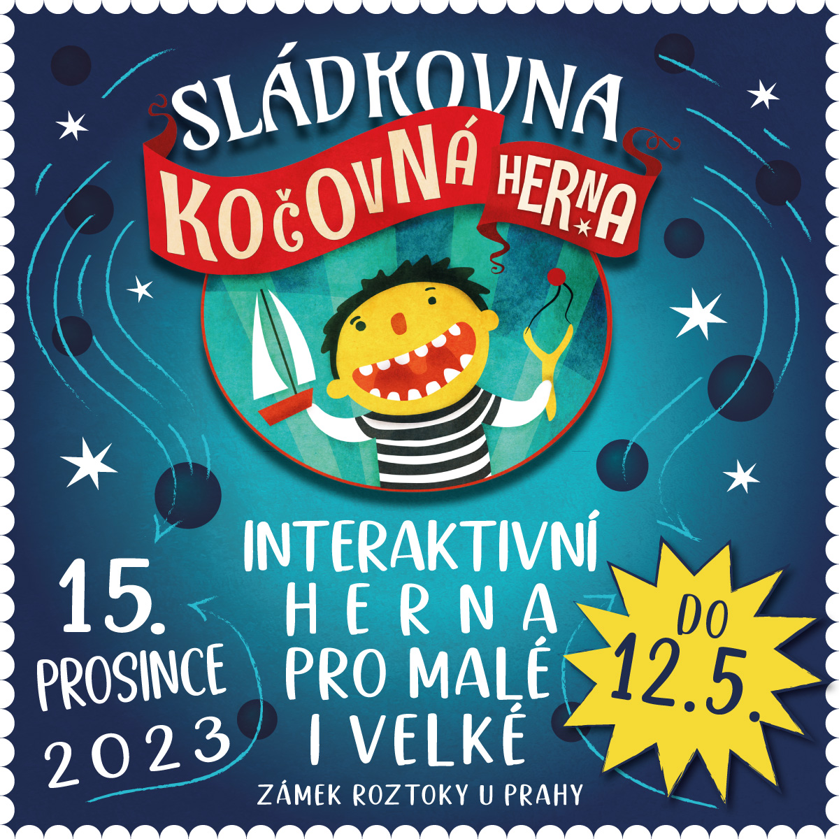 Kočovná herna na zámku v Roztokách u Prahy